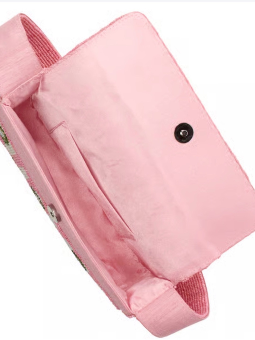 Sol & Mer Pink Beaded Floral Stripe Shoulder Bag - Picture 5 of 5